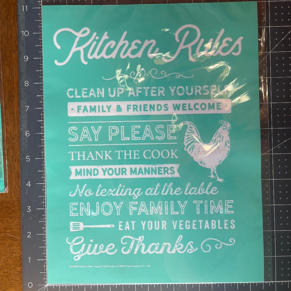 NEW Chalk Couture B Size Transfer - Kitchen Rules - B2136187